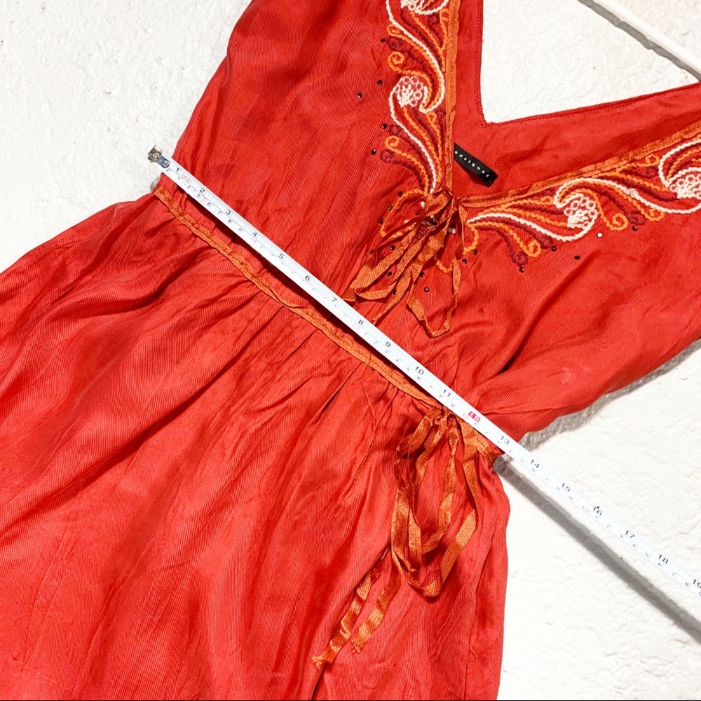 Robert Rodriguez Midi Red Embroidered Dress - Picture 8 of 8